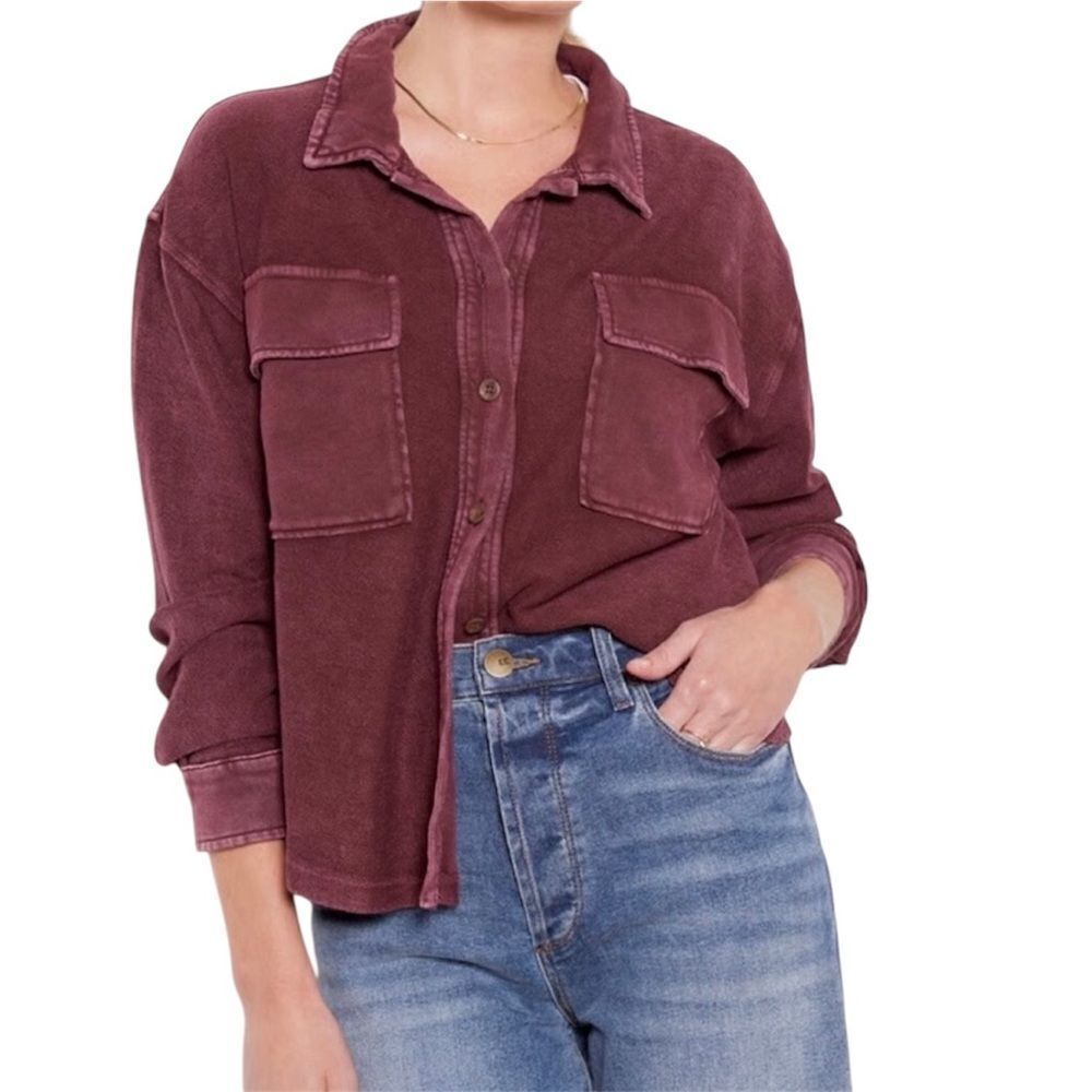 Everly Women's Deep Burgundy Utility Jacket - L